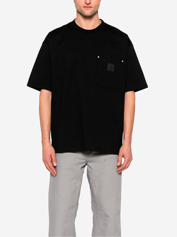 CARHARTT WIP T-shirt nera S/S Eldon con rivetti Nero