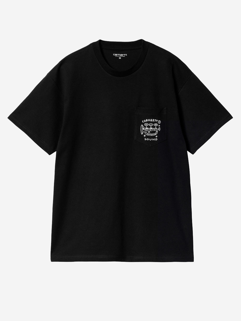 CARHARTT WIP T-shirt S/S Fragments Pocket nera Nero Urbanstaroma