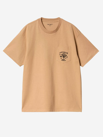 CARHARTT WIP T-shirt S/S Fragments Pocket marrone dusty Marrone