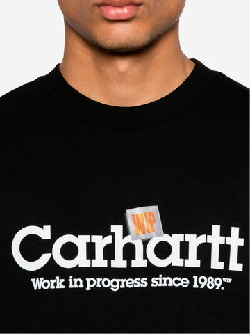 CARHARTT WIP T-shirt nera Label Script Nero