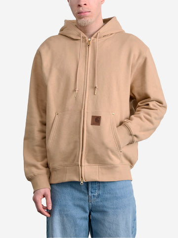 CARHARTT WIP M Felpa beige Eldon con cappuccio e rivetti Beige