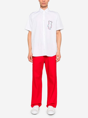 COMME DES GARCONS SHIRT Be@rbrick Camicia bianca oversize a maniche corte Bianco
