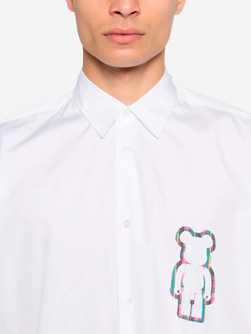 COMME DES GARCONS SHIRT Be@rbrick Camicia bianca oversize a maniche corte Bianco