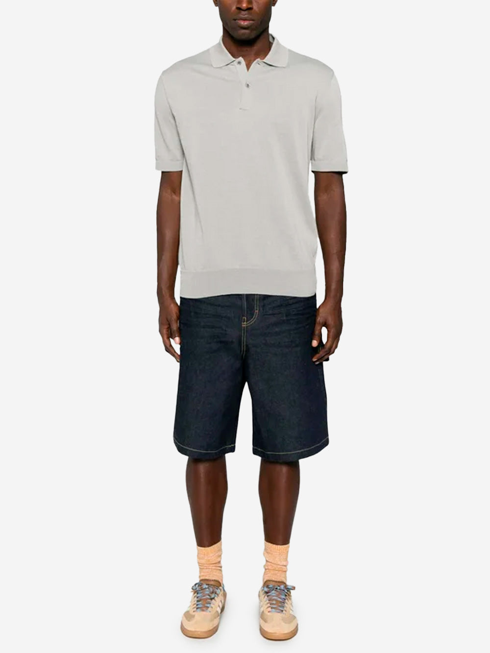 COMME DES GARCONS SHIRT Polo maniche corte in maglia grigia Grigio Urbanstaroma