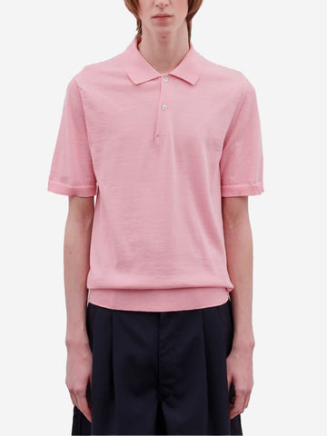 COMME DES GARCONS SHIRT Polo maniche corte in maglia rosa Rosa