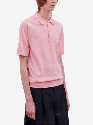 COMME DES GARCONS SHIRT Polo maniche corte in maglia rosa Rosa