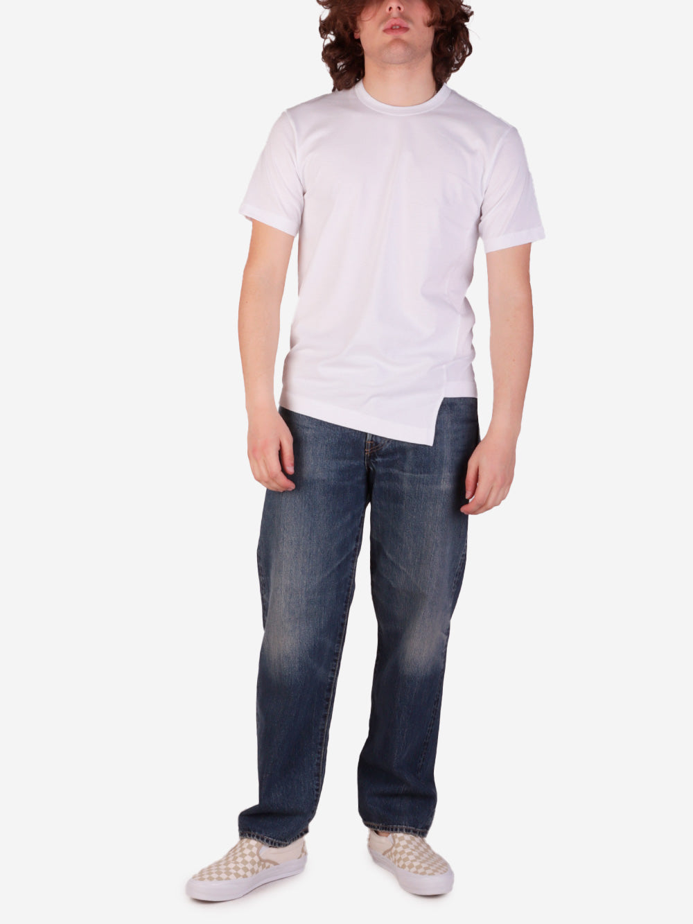 COMME DES GARCONS SHIRT T-shirt bianca asimmetrica Bianco Urbanstaroma