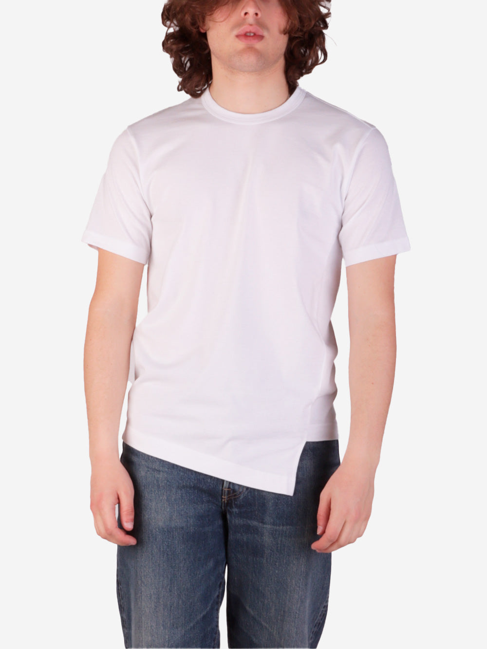 COMME DES GARCONS SHIRT T-shirt bianca asimmetrica Bianco Urbanstaroma