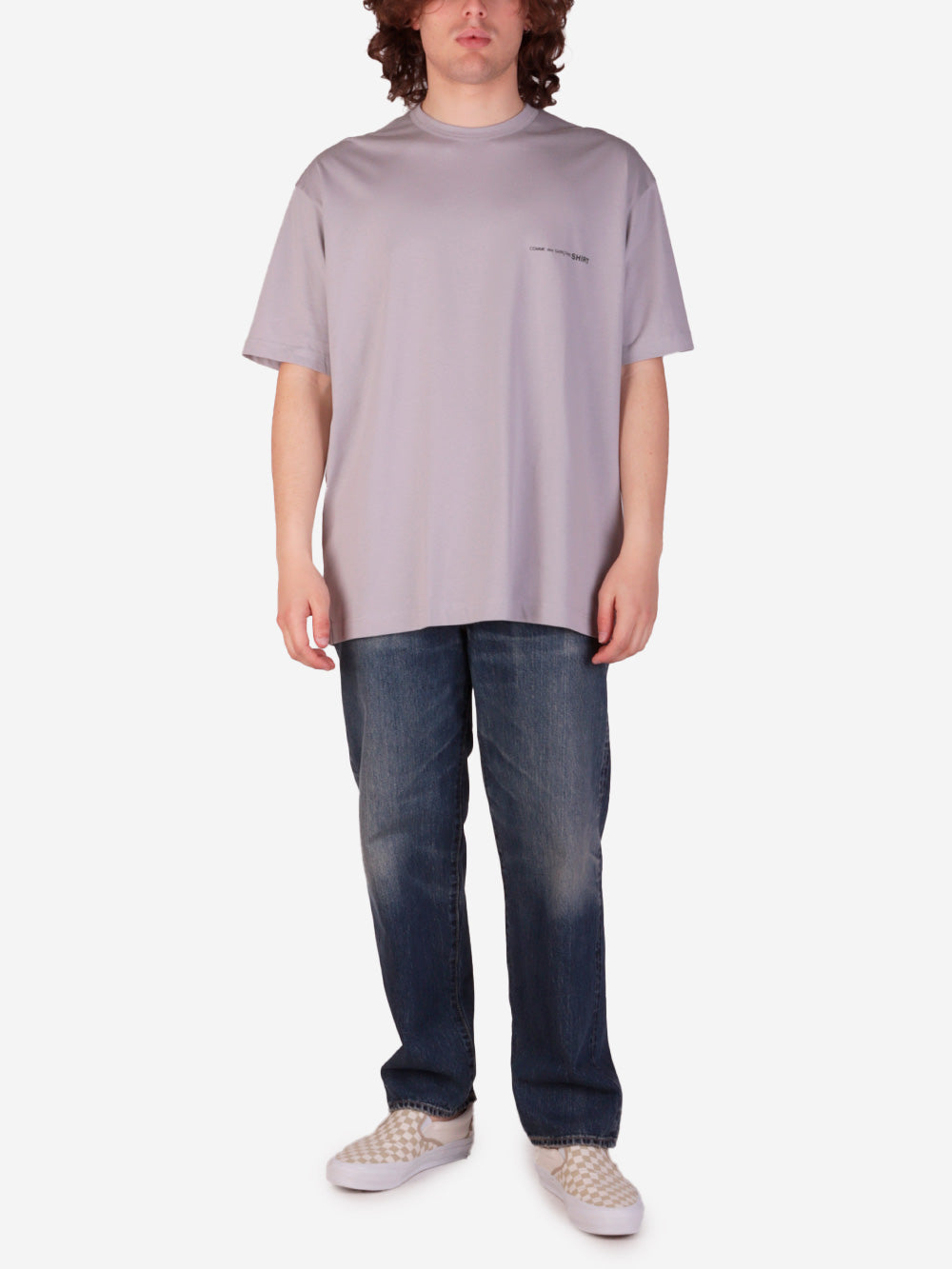 COMME DES GARCONS SHIRT T-shirt grigia oversize con logo Grigio Urbanstaroma