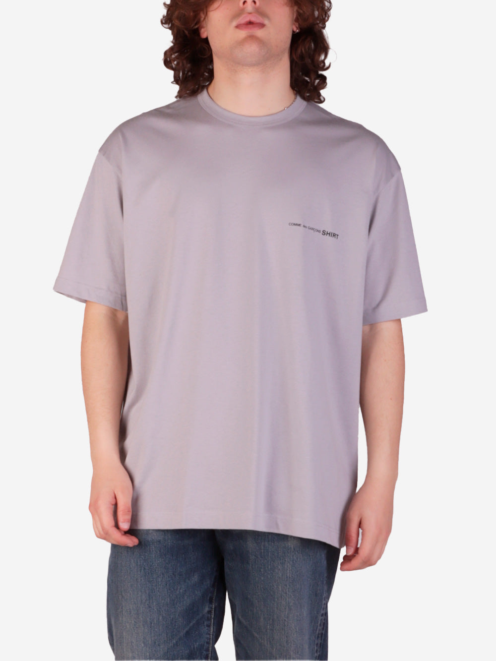 COMME DES GARCONS SHIRT T-shirt grigia oversize con logo Grigio Urbanstaroma