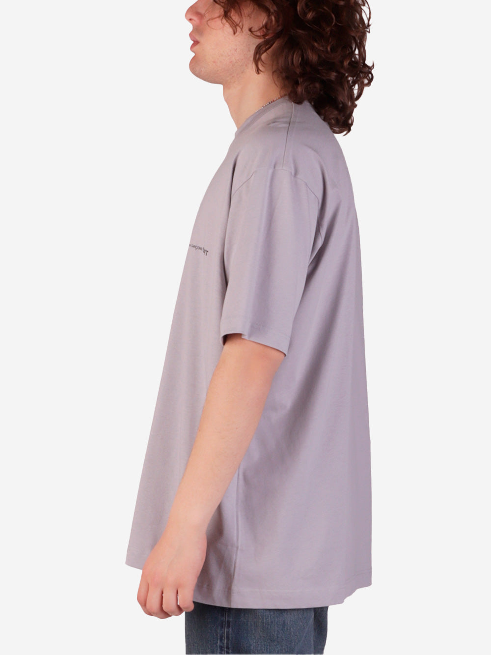 COMME DES GARCONS SHIRT T-shirt grigia oversize con logo Grigio Urbanstaroma