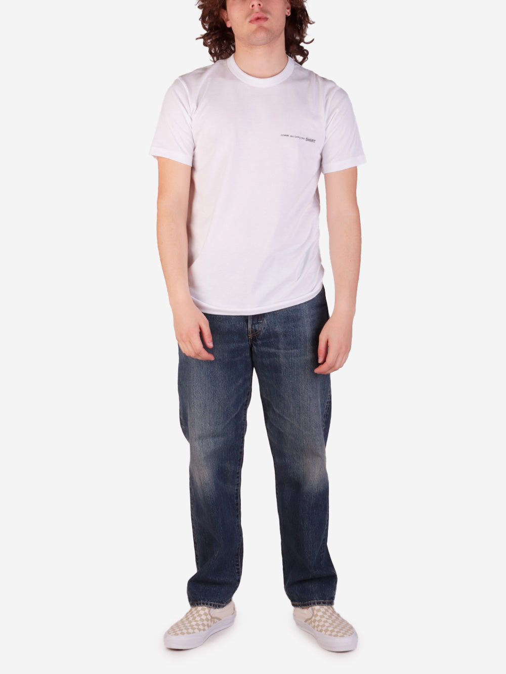 COMME DES GARCONS SHIRT T-shirt bianca con logo stampato Bianco Urbanstaroma