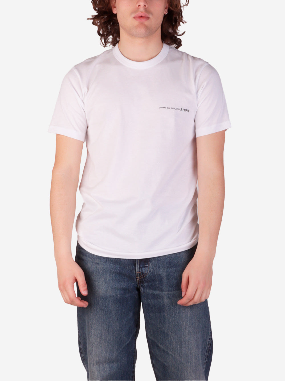 COMME DES GARCONS SHIRT T-shirt bianca con logo stampato Bianco Urbanstaroma