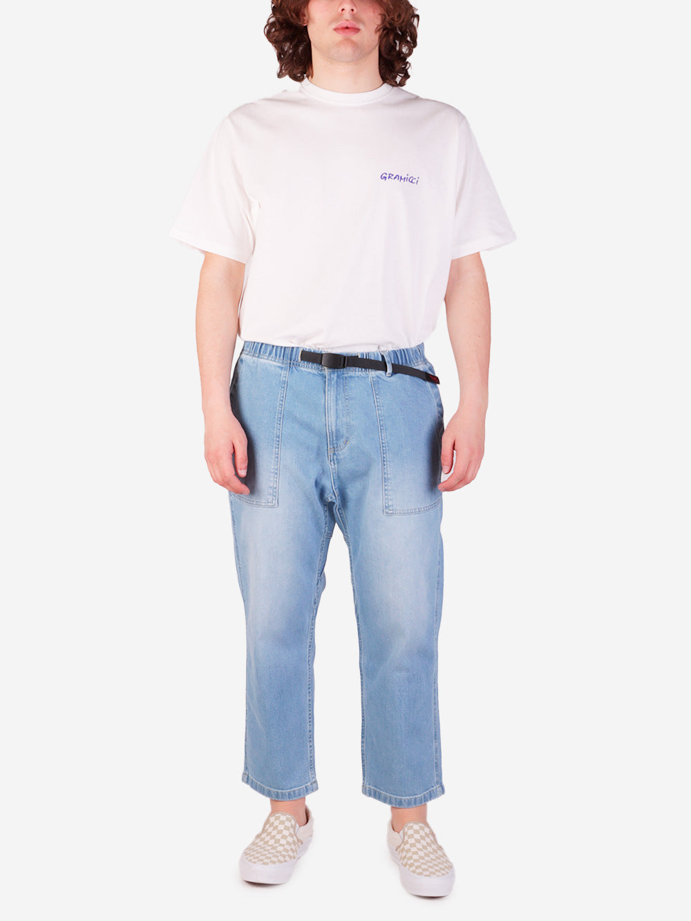 GRAMICCI Stretch Denim Loose Tapered Pants Celeste Urbanstaroma