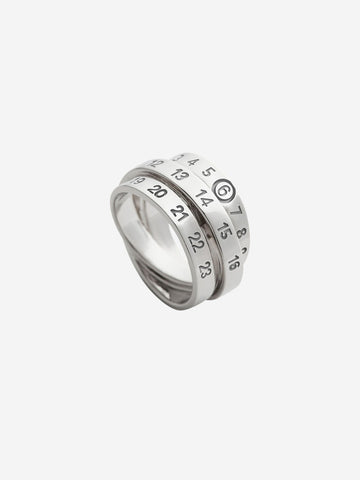 Bague Numeric Triple Logo argent