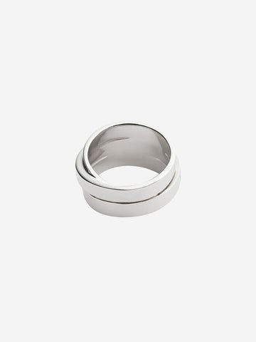 Bague Numeric Triple Logo argent