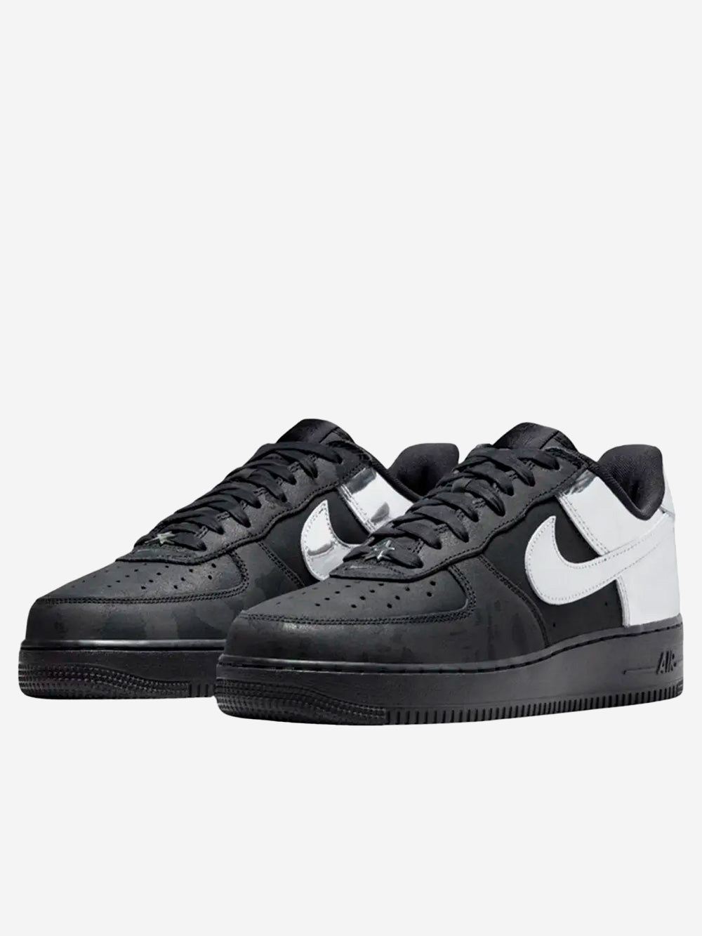 NIKE Air Force 1 Low Retro 'All star' Black and Metallic Silver Nera argento Urbanstaroma