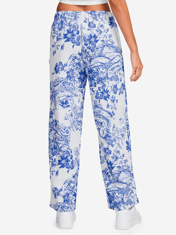 NIKE Pantaloni sportivi con jacquard foliage Bianco blu