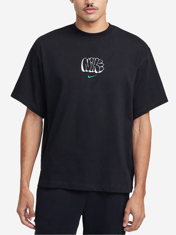 NIKE T-shirt oversize nera Solo Swoosh Nero