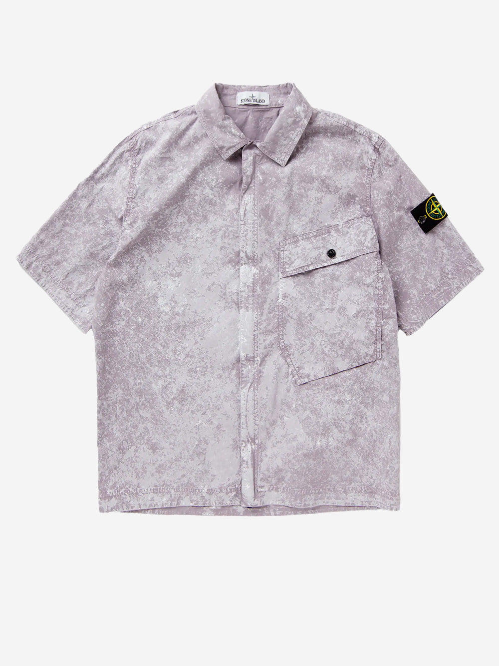 STONE ISLAND Camicia a maniche corte con stampa Grigio perla Urbanstaroma