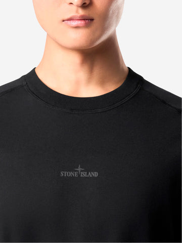 STONE ISLAND T-shirt nera con stampa 'Institutional one' Nero
