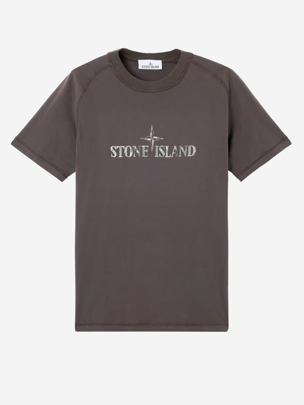 STONE ISLAND T-shirt antracite con logo grigio Urbanstaroma