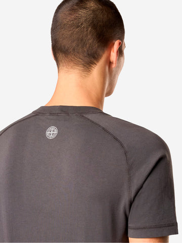 STONE ISLAND T-shirt antracite con logo grigio