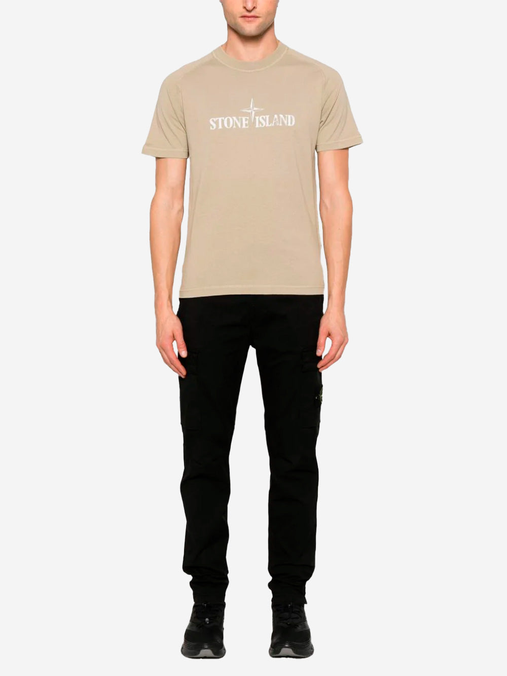 STONE ISLAND T-shirt beige con logo Deserto Urbanstaroma