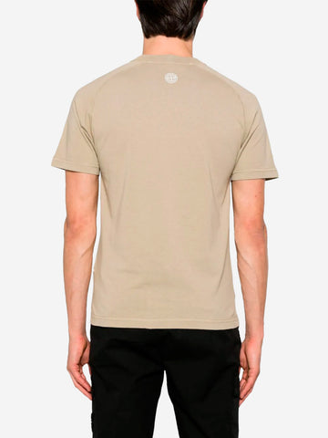 STONE ISLAND T-shirt beige con logo Deserto