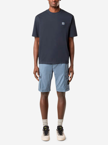 STONE ISLAND T-shirt blu in jersey di cotone Bleu