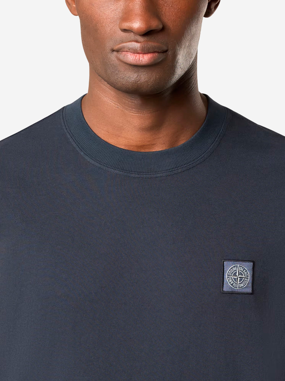 STONE ISLAND T-shirt blu in jersey di cotone Bleu Urbanstaroma