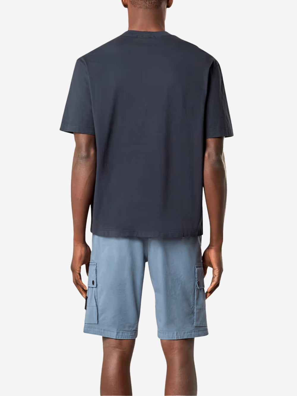 STONE ISLAND T-shirt blu in jersey di cotone Bleu Urbanstaroma