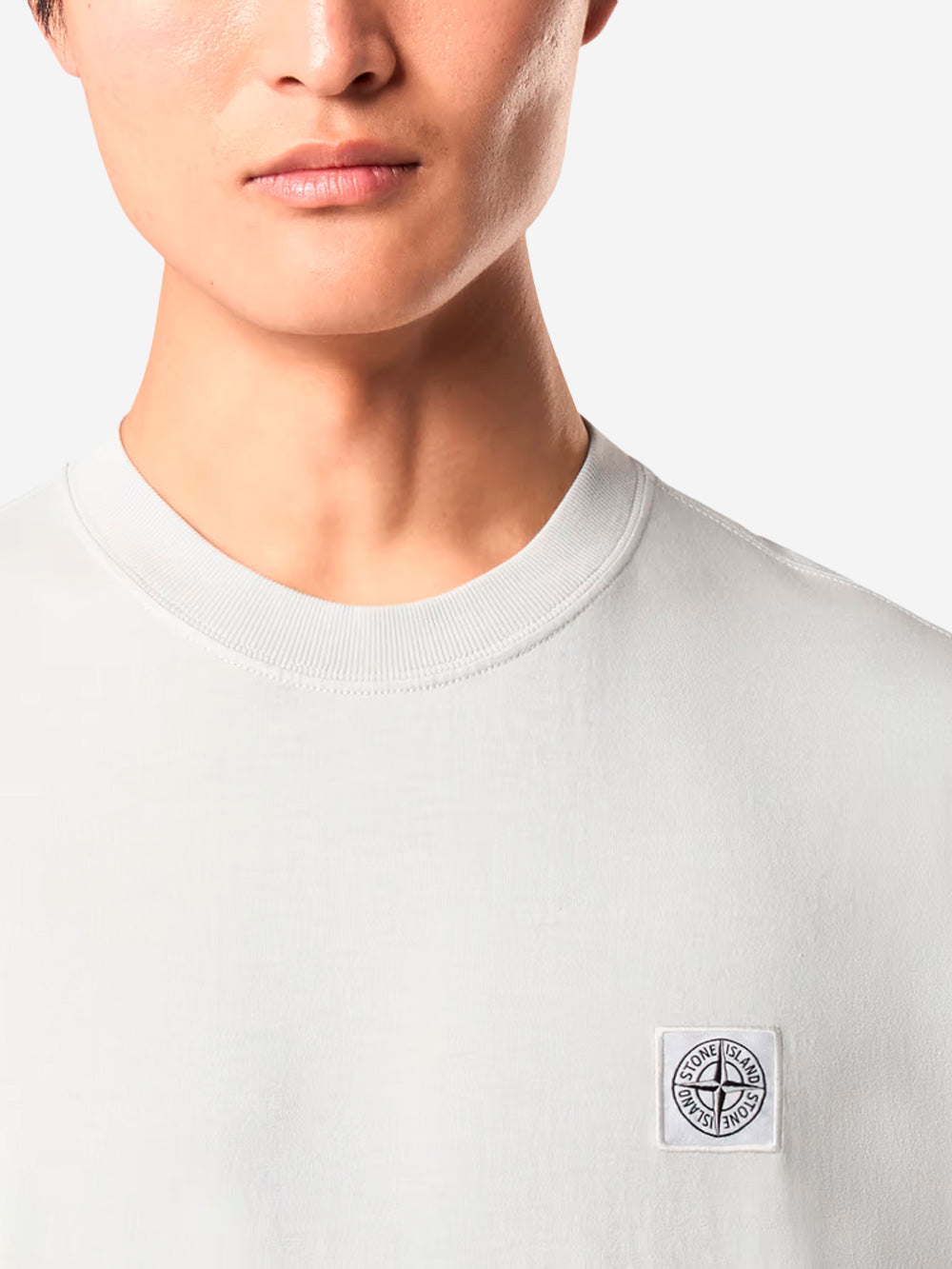 STONE ISLAND T-shirt grigio perla in jersey di cotone Grigio perla Urbanstaroma