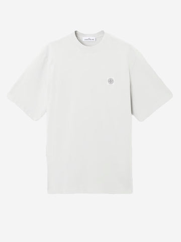 STONE ISLAND T-shirt grigio perla in jersey di cotone Grigio perla