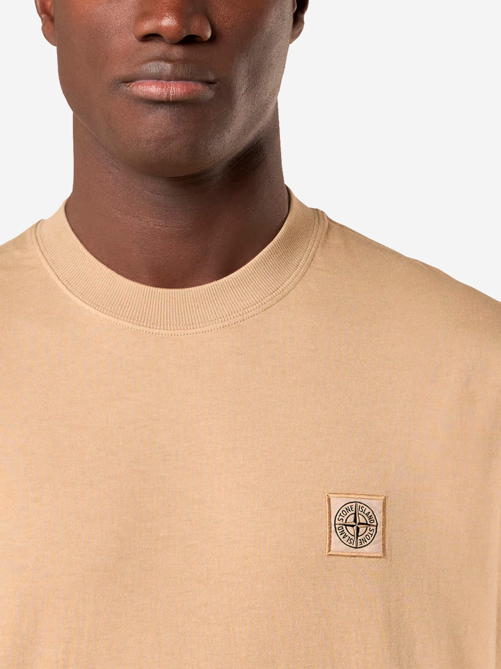 STONE ISLAND T-shirt beige in jersey di cotone Biscotto Urbanstaroma