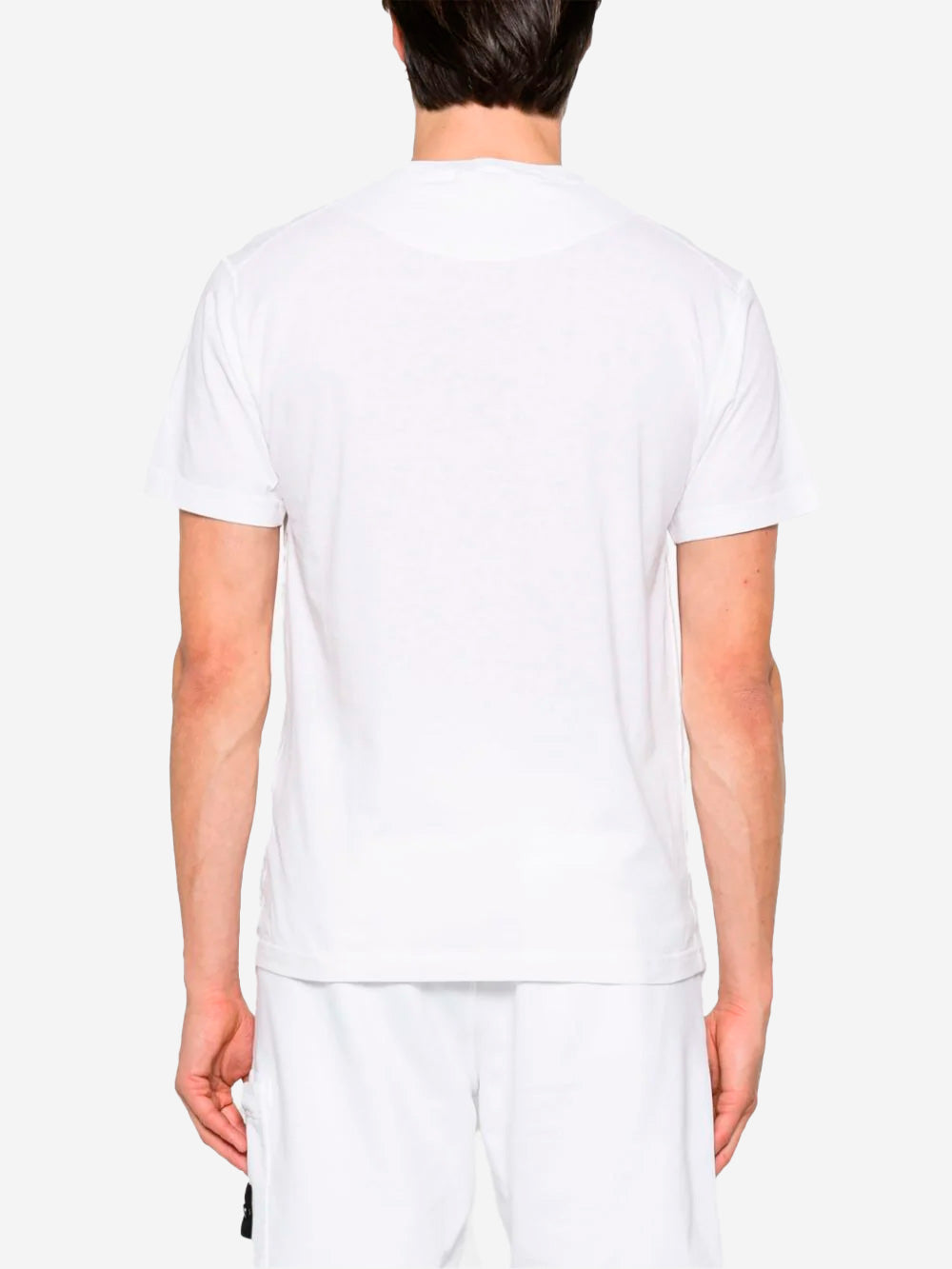 STONE ISLAND T-shirt bianca slim fit con patch Compass Bianco Urbanstaroma