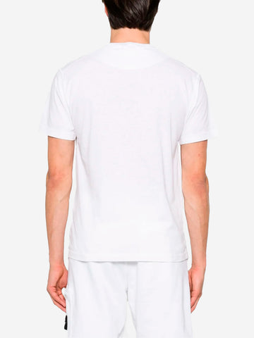 STONE ISLAND T-shirt bianca slim fit con patch Compass Bianco