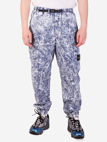 STONE ISLAND Pantaloni in tela 'White Pigment' con badge Bleu Marine