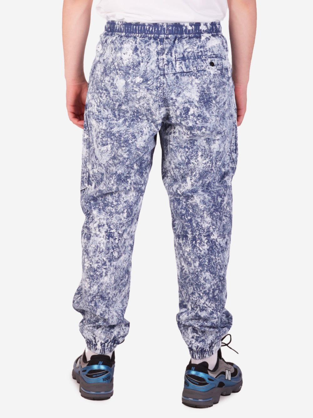 STONE ISLAND Pantaloni in tela 'White Pigment' con badge Bleu Marine Urbanstaroma