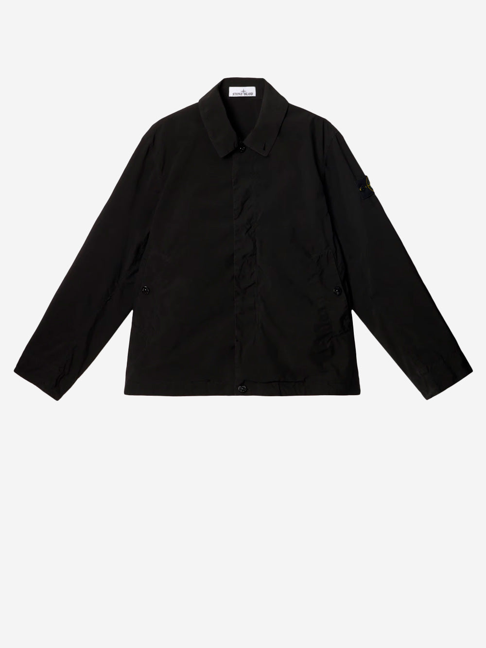 STONE ISLAND Giacca leggera antigoccia nera con badge Compass Nero Urbanstaroma