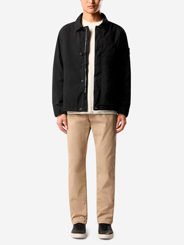 STONE ISLAND Giacca leggera antigoccia nera con badge Compass Nero