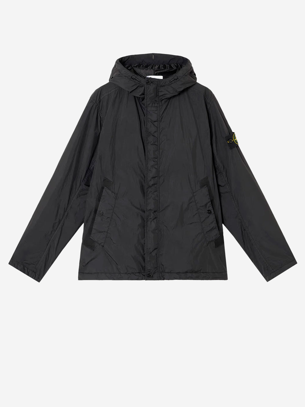 STONE ISLAND Giacca nera in nylon con cappuccio Nero Urbanstaroma