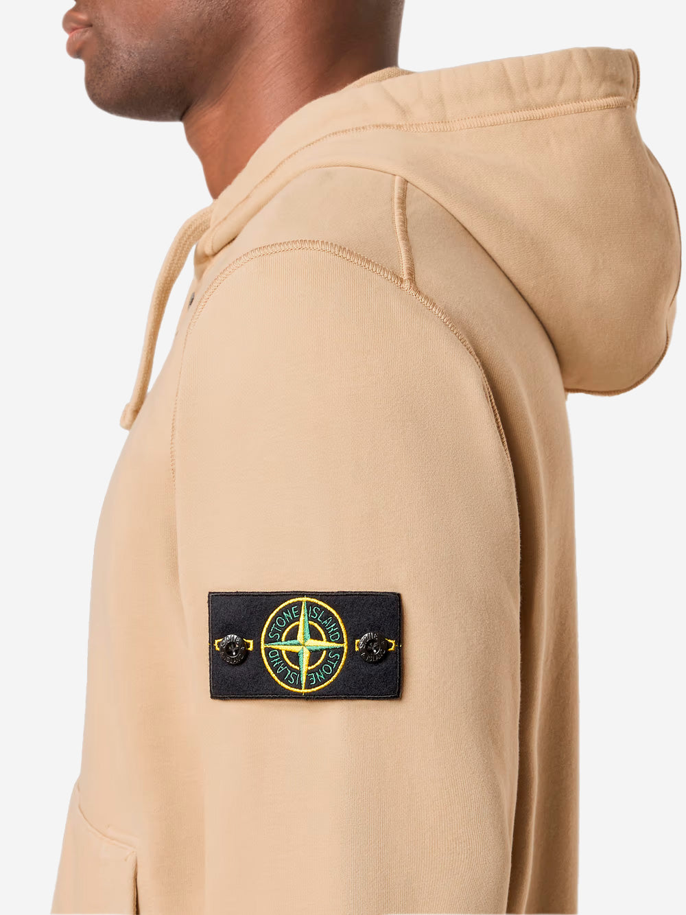 STONE ISLAND Felpa in cotone con cappuccio e zip beige Deserto Urbanstaroma