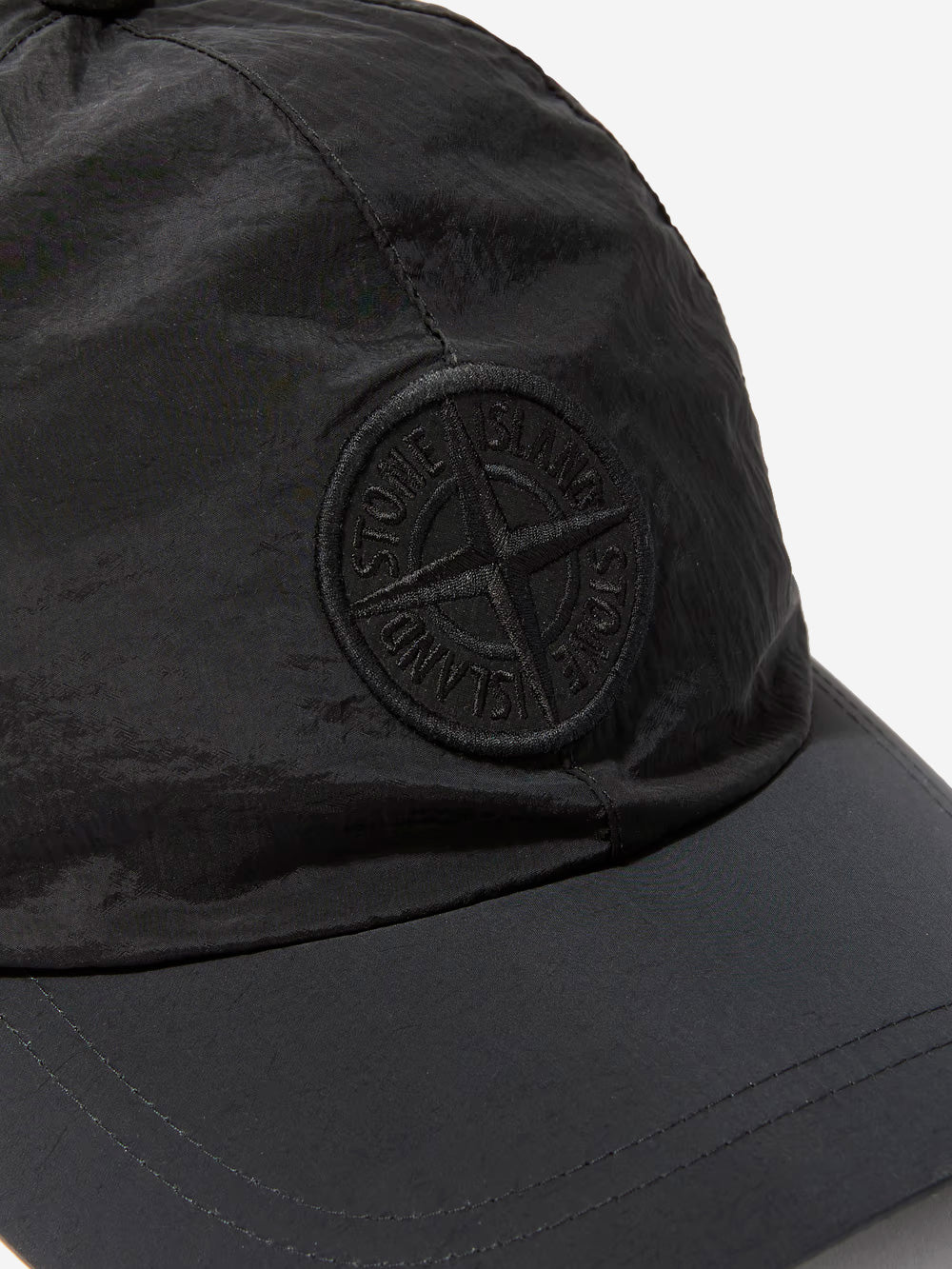 STONE ISLAND Cappellino nero in nylon con logo Nero Urbanstaroma