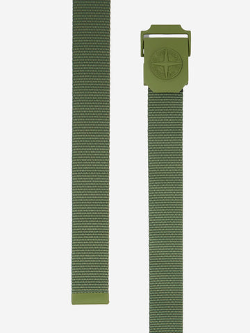 STONE ISLAND Cintura verde con fibbia quadrata Muschio