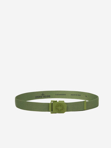 STONE ISLAND Cintura verde con fibbia quadrata Muschio