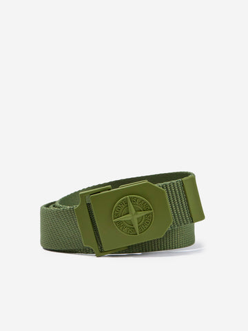 STONE ISLAND Cintura verde con fibbia quadrata Muschio