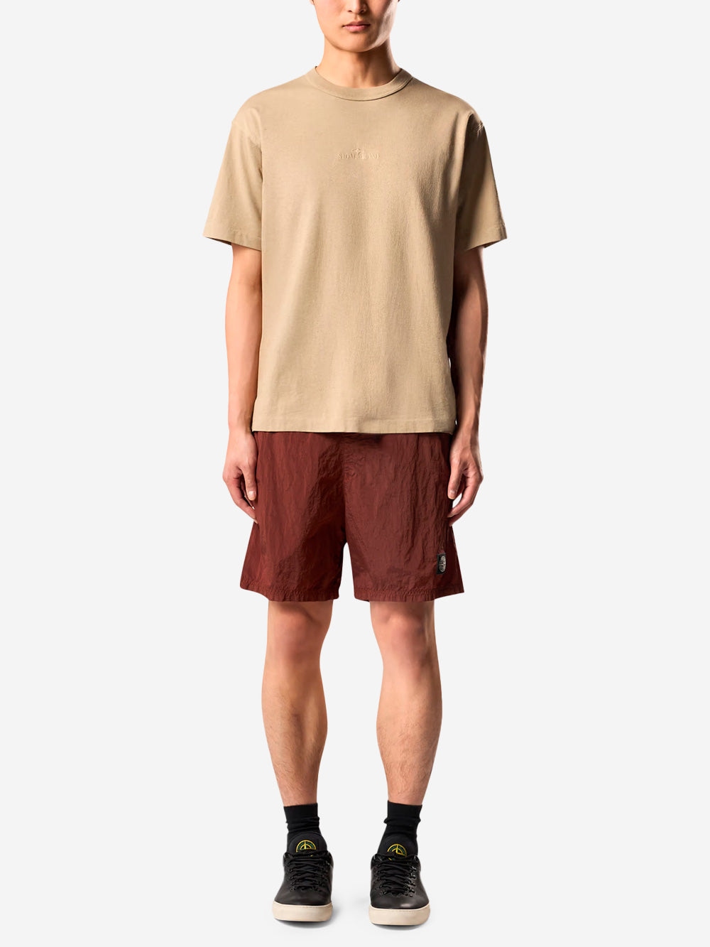 STONE ISLAND Costume da bagno rame con tasche e logo Compass Rame Urbanstaroma