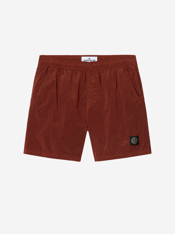 STONE ISLAND Costume da bagno rame con tasche e logo Compass Rame