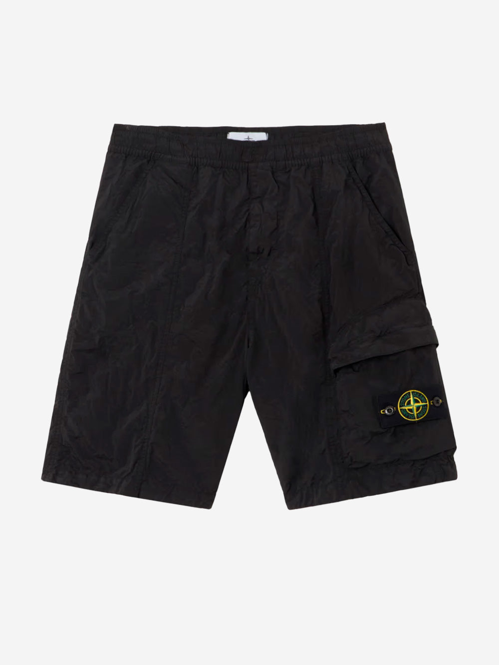STONE ISLAND Bermuda cargo nylon metal neri con badge Compass Nero Urbanstaroma